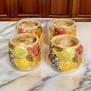 Calypso Fruit Votives By Fitz and Floyd   Set of 4  2.5 inches tall